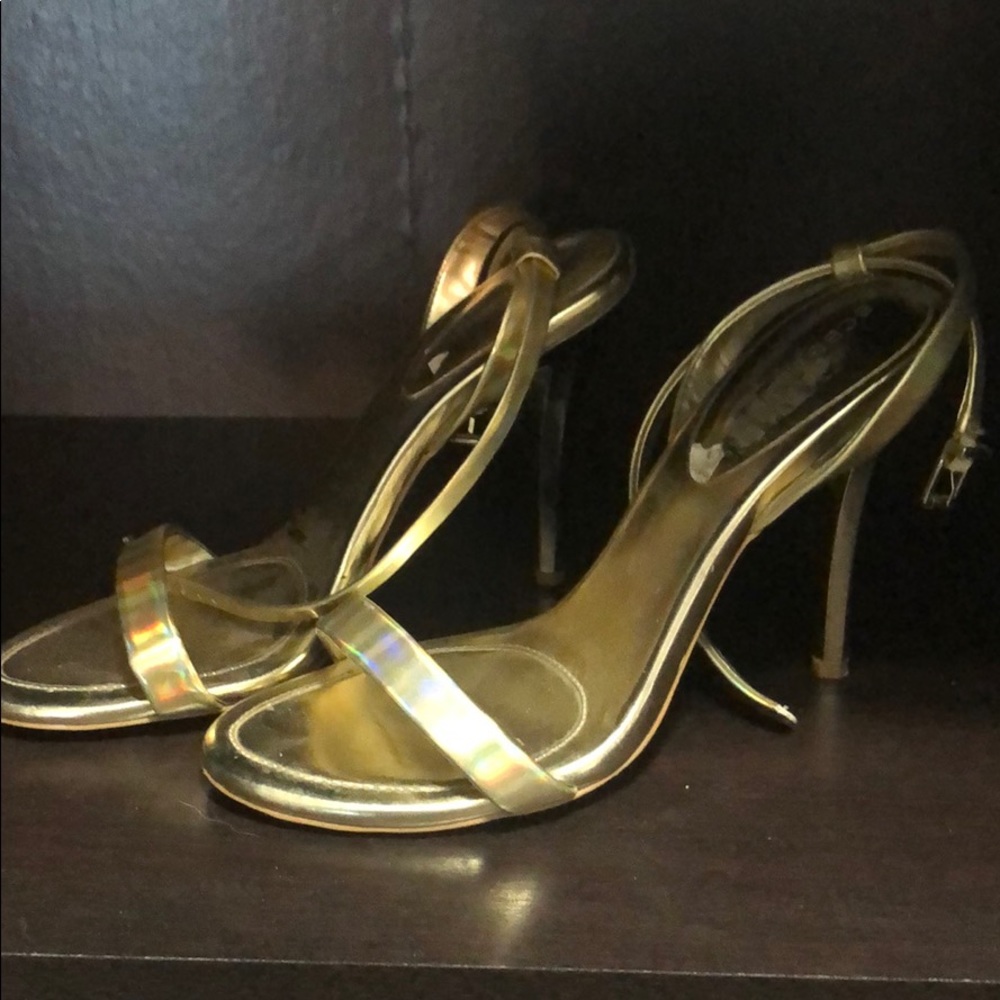 BCBGeneration “Rockie”Gold Heels